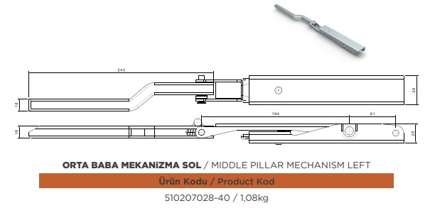 ORTA BABA MEKANIZMA SOL MONTAJLI